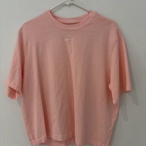 Nike Mini Swoosh Loose Fit T-Shirt Peach Pink Size L